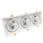 Silamp kit support triple ar111 encastrable orientable avec 3 ampoules led 20w - blanc froid 6000k - ...