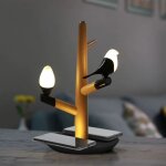 Silumen lampe de chevet design oiseau avec chargeur sans fil et porte accessoires Silumen lampe de chevet design oiseau avec chargeur sans fil et porte accessoires