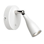 Vtac lampe murale 4. 5w avec interrupteur blanc / argent - blanc chaud 2300k - 3500k