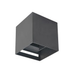 Led line applique murale grise ip65 cube pour ampoule g9