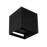 Led line applique murale noire ip65 cube pour ampoule g9