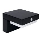 Led line applique murale solaire 220lm usb - c carr� ip54 noir - blanc chaud 2300k - 3500k