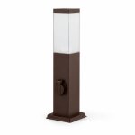 Led line borne de jardin 80cm carr� marron pour ampoule e27