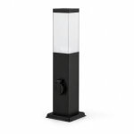 Led line borne de jardin 80cm carr� noir pour ampoule e27