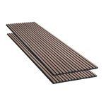 Silumen lot de 2 panneaux acoustiques muraux bois 240x60x2, 2cm - finition noyer - fond noir