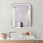 Silamp miroir led rectangulaire 35w 60x80cm avec interrupteur tactile cadre alu pour salle de bain