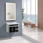 Silamp miroir led rectangulaire 40w 46x66cm avec interrupteur tactile cadre blanc pour salle de bain