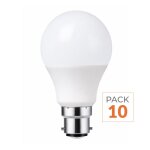 Optonica ampoule led b22 9w 220v a60 180� (pack de 10) - blanc chaud 2300k - 3500k