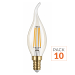 Optonica ampoule led e14 flamme filament 4w t35 (pack de 10) - blanc chaud 2300k - 3500k