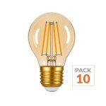 Optonica ampoule led e27 filament 4w g45 240� dimmable - pack de 10 - blanc chaud 2300k - 3500k
