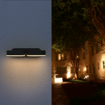 Optonica applique murale double noire led 12w ip54 orientable ovale - blanc neutre 4000k - 5500k