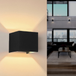 Optonica applique murale noire design led 6w ip54 carré - blanc chaud 2300k - 3500k Optonica applique murale noire design led 6w ip54 carré - blanc chaud 2300k - 3500k