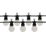 Optonica guirlande guinguette led 13m 20pcs 6w ip65 monocouleur - cble noir - blanc chaud 2300k - 3500k ...