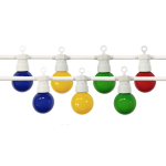 Optonica guirlande guinguette led 13m 20pcs 6w ip65 multicolore - câble blanc Optonica guirlande guinguette led 13m 20pcs 6w ip65 multicolore - câble blanc
