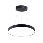 Optonica kit plafonnier led noir 30w 40cm avec kit de suspension - blanc chaud 2300k - 3500k