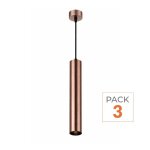Optonica luminaire suspendu gu10 ip20 30cm bronze (pack de 3)
