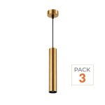Optonica luminaire suspendu gu10 ip20 30cm dor� (pack de 3)