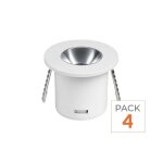Optonica mini spot led encastrable 1w 90� rond blanc (pack de 4)