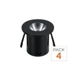 Optonica mini spot led encastrable 1w 90� rond noir (pack de 4)