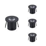 Optonica mini spot led encastrable 1w 90 rond noir (pack de 4)