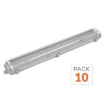 Optonica pack de 10 - r�glette �tanche double pour tube led t8 150cm ip65 (boitier vide)