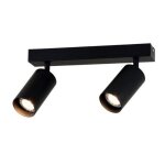 Optonica plafonnier 2 spots orientables noir pour ampoule gu10
