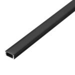 Optonica profil aluminium noir large 2m avec cache opaque noir