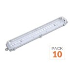Optonica pack de 10 - r�glette �tanche double pour tube led t8 150cm ip65 (boitier vide)