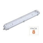 Optonica pack de 8 - r�glette �tanche pour tube led t8 120cm ip65 (boitier vide)