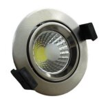 Optonica spot encastrable led cob rond orientable 8w 60� alu - blanc chaud 2300k - 3500k