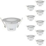 Optonica spot led etanche 5w rond encastrable alu ip65 (pack de 10) - blanc froid 6000k - 8000k