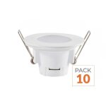 Optonica spot led etanche 5w rond encastrable blanc ip65 (pack de 10) - blanc neutre 4000k - 5500k