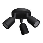 Optonica spot led en saillie triple orientable noir pour ampoule gu10