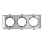 Optonica support triple orientable inox encastrable pour ampoules led ar111