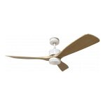 Optonica ventilateur de plafond led 18w cct blanc et bois fonc� avec t�l�commande �122cm