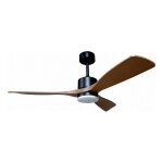 Optonica ventilateur de plafond led 18w cct noir et bois avec t�l�commande �122cm