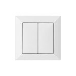Orno interrupteur mural double encastr� 10a - blanc mat