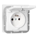 Orno prise encastr�e 2p + t 16a 250v avec clapet - blanc