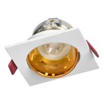 Orno support spot gu10 / mr16 encastrable carr� orientable aluminium blanc et or