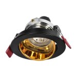 Orno support spot gu10 / mr16 encastrable rond orientable aluminium noir et or