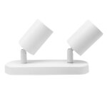 Silamp plafonnier 2 spots orientables alu blanc pour ampoule gu10