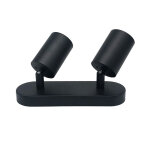 Silamp plafonnier 2 spots orientables alu noir pour ampoule gu10 Silamp plafonnier 2 spots orientables alu noir pour ampoule gu10