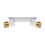 Struhm plafonnier 2 spots orientables blanc et or pour ampoule gu10