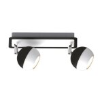 Struhm plafonnier 2 spots orientables noir et blanc carr en saillie pour ampoule gu10