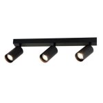 Optonica plafonnier 3 spots orientables noir pour ampoule gu10