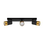 Struhm plafonnier 3 spots orientables noir et or pour ampoule gu10