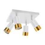 Struhm plafonnier 4 spots orientables carr blanc et or pour ampoule gu10