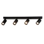 Optonica plafonnier 4 spots orientables noir pour ampoule gu10