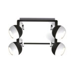 Struhm plafonnier 4 spots orientables noir et blanc carr en saillie pour ampoule gu10