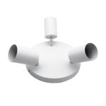 Silamp plafonnier rond 3 spots orientables alu blanc pour ampoule gu10